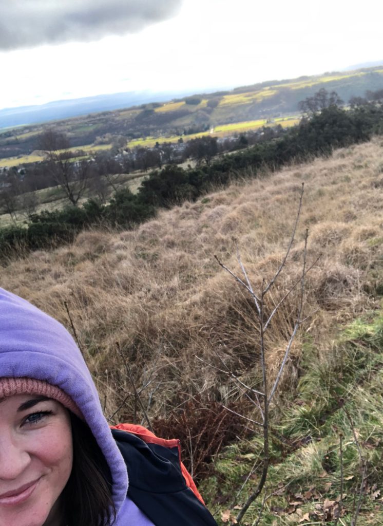 Luci walking the Scottish hills