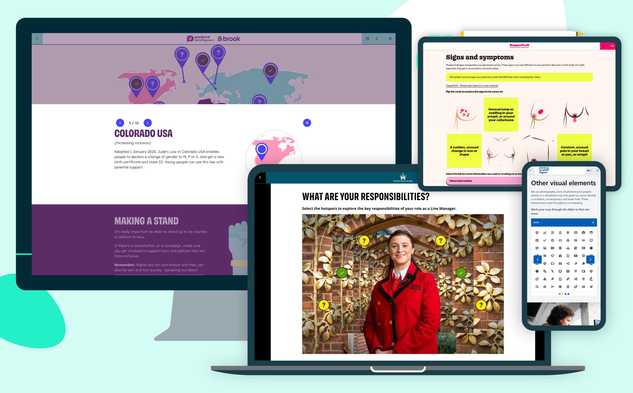 Eggu samples of branded elearning template designs